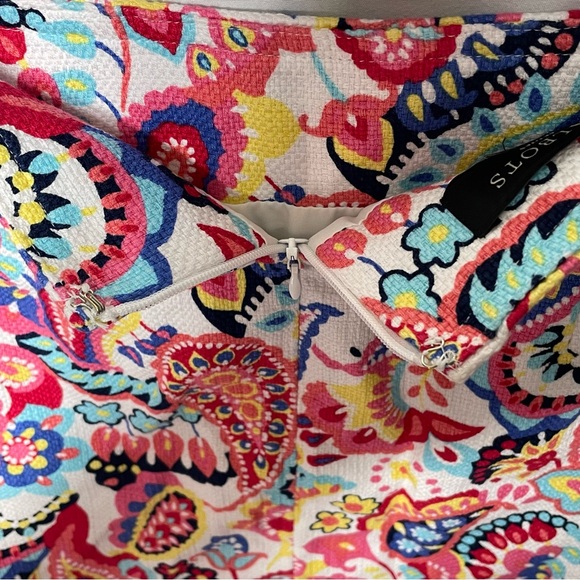 Talbots Pink Paisley A Line Textured Mini Skirt Women's Size 4P - Picture 9 of 12